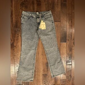 NWT Acid Wash Grey Straight Leg Jeans with Tags